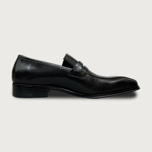 Homme Napoli – Patina Loafer Leather Dress Shoes in Black