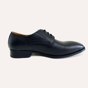Homme Genova – Genuine Leather Derby Italian Shoes in Black