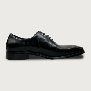 Homme Pozzuoli – Black Classic Oxford Leather Patina Shoes