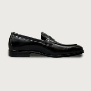 Homme Boston – Black Classic Loafer Italian Leather Dress Shoes