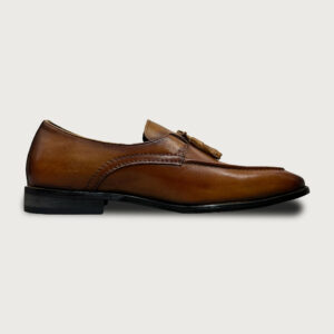 Homme Cannington – Brown Penny Loafer Italian Leather Dress Shoes