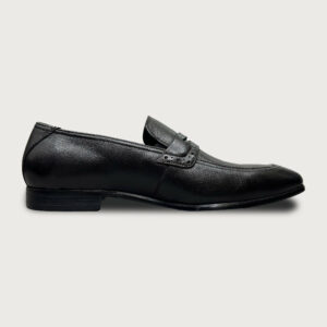Homme Bayswater – Black Penny Loafer Italian Leather Dress Shoes