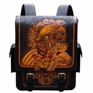Personalized Handcrafted-Carved Leather Backpack
