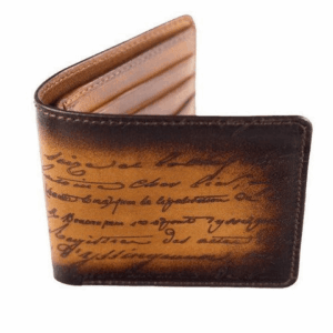 Homme Leather Scripto Patina Light Tan Wallet Medium