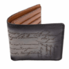 Homme Leather Scripto Patina Grey Wallet Medium