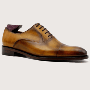 HOMME Macerata Handcrafted Cap Toe Oxford - Patina Brown Calfskin Leather