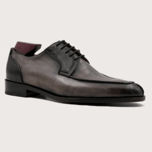Homme Matera Two-Tone Derby - Grey/Black Pebble Grain Calfskin Leather