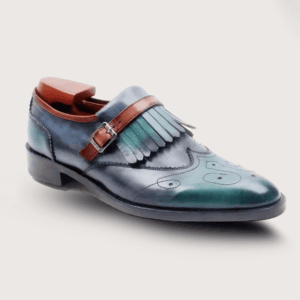 Homme Novara - Round Toe Full Brogues Cut-Outs Tassels Buckles Loafer