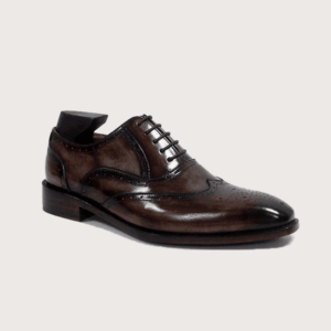 Homme Sondrio Handcrafted Square Toe Oxford - Patina Dark Brown Calf Leather