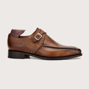 Homme Pavia Handcrafted Blake Monk Straps - Dark Brown Italian Calf Leather