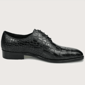 Homme Ravenna – Alligator Print Oxford in Black Calfskin Leather