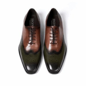 Homme Carpi Two-Tone Wingtip Brogue Oxford – Brown Calfskin Leather