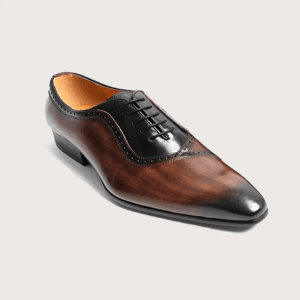 Homme Cuneo – Burnished Oxford in Brown Calfskin Leather
