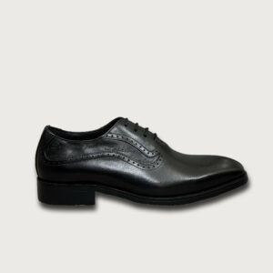 Homme Viterbo – Men’s Black Plain Toe Brogues Oxford Formal Shoes