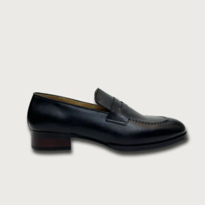 Homme Cinisello Balsamo – Black Patina Loafer Handcrafted Luxury for the Modern Gentleman