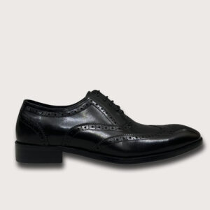 Homme Guidonia Montecelio – Black Premium Full Brogue Wingtip Oxford Shoes