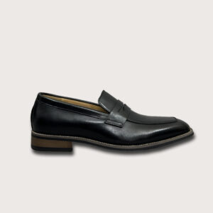 Homme Bologna – Classic Loafer Italian Leather Dress Shoes in Black