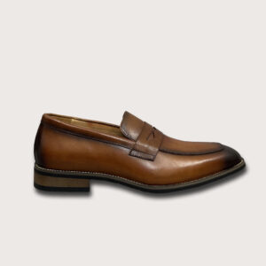 Homme Bologna – Classic Loafer Italian Leather Dress Shoes in Brown