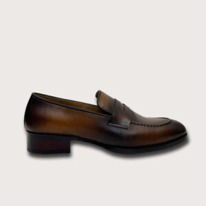 Homme Cinisello Balsamo – Brown Patina Loafer Handcrafted Luxury for the Modern Gentleman