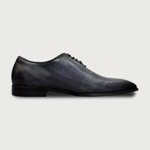 Homme Dallington – Gray Wholecut Classic Oxford Italian Leather Patina Shoes