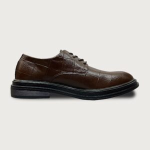 Homme Trieste – Classic Toe Oxford Italian Leather Dress Shoes in Brown