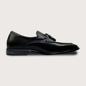 Homme Cannington – Black Penny Loafer Italian Leather Dress Shoes