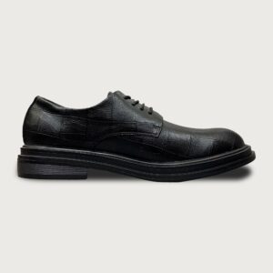 Homme Trieste – Classic Toe Oxford Italian Leather Dress Shoes in Black