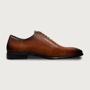 Homme Dallington 2.0 - Classic Oxford Italian Leather Patina Shoes in Brown